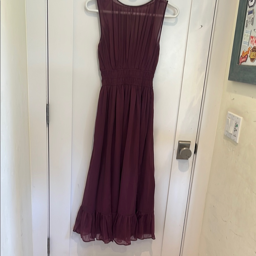 Abercrombie & Fitch Red Sleeveless Scoop Neck Midi Dress